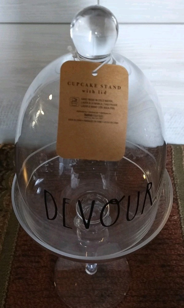 Rae Dunn "Devour" (Black Lettering) Cupcake Stand
