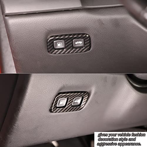 Automotive Rear Tailgate Switch Button Frame Contained in Carbon fiber grain