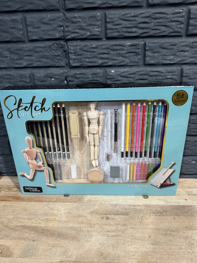 Sketch Art Set With Box Easel 84 Pieces