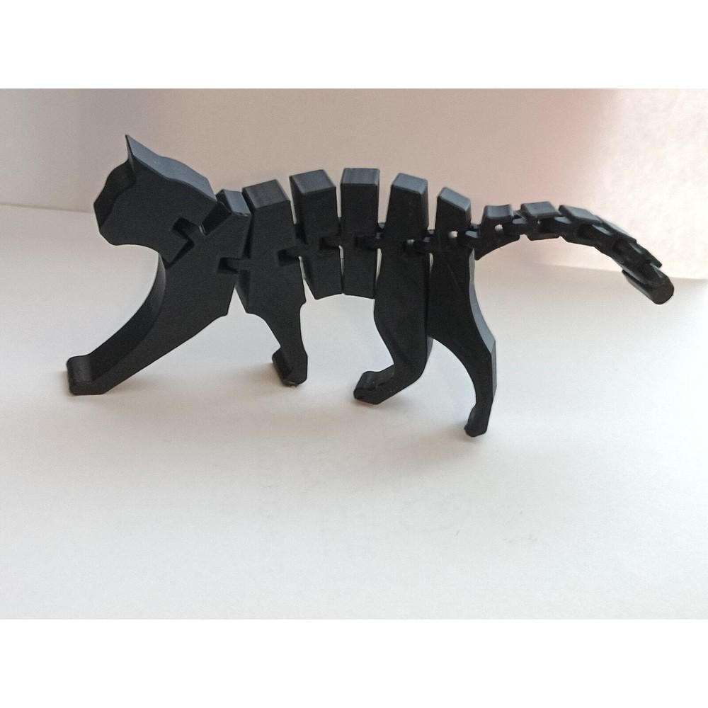 Articulated 3D Printed Halloween Black Cat