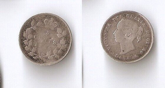 Canada 5 cents 1884 Rare!