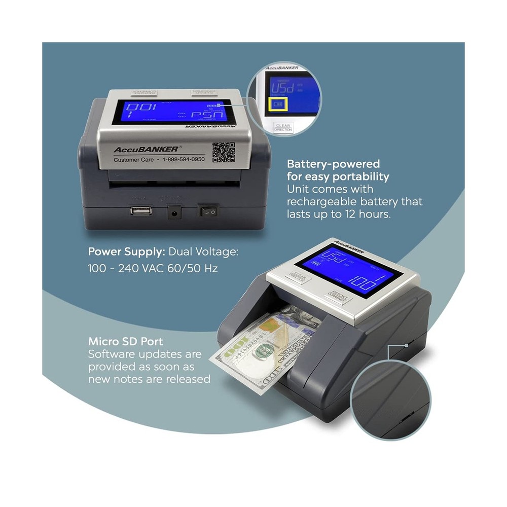 AccuBANKER D585 Multi-Scanix Counterfeit Currency Detector, Multi-Orientation...