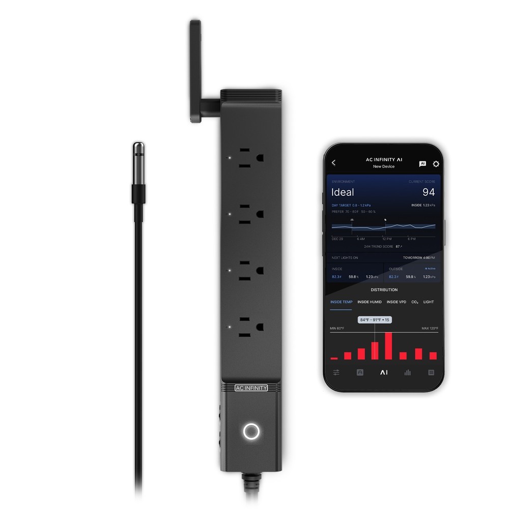 Outlet AI Environment Controller, AI Targeting Individual Control 4-Plug, 1800W