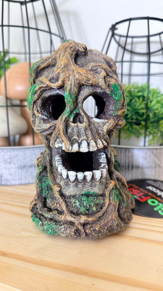 GloFish Cycle Skull Aquarium Ornament