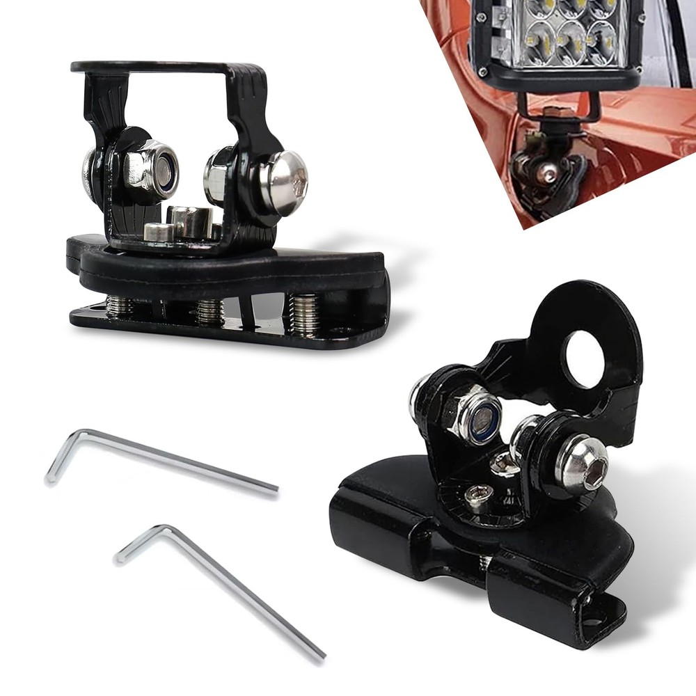 2 PCS LED Light Bar Mount Brackets Adjustable Black