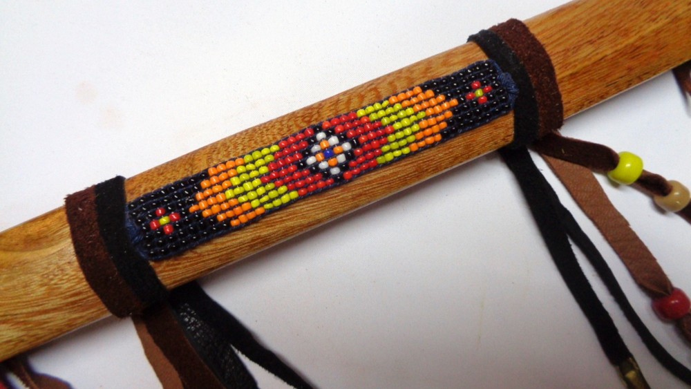 18" Marbled Soapstone Peace Pipe, Apache Arrowhead Spirit Peacepipe