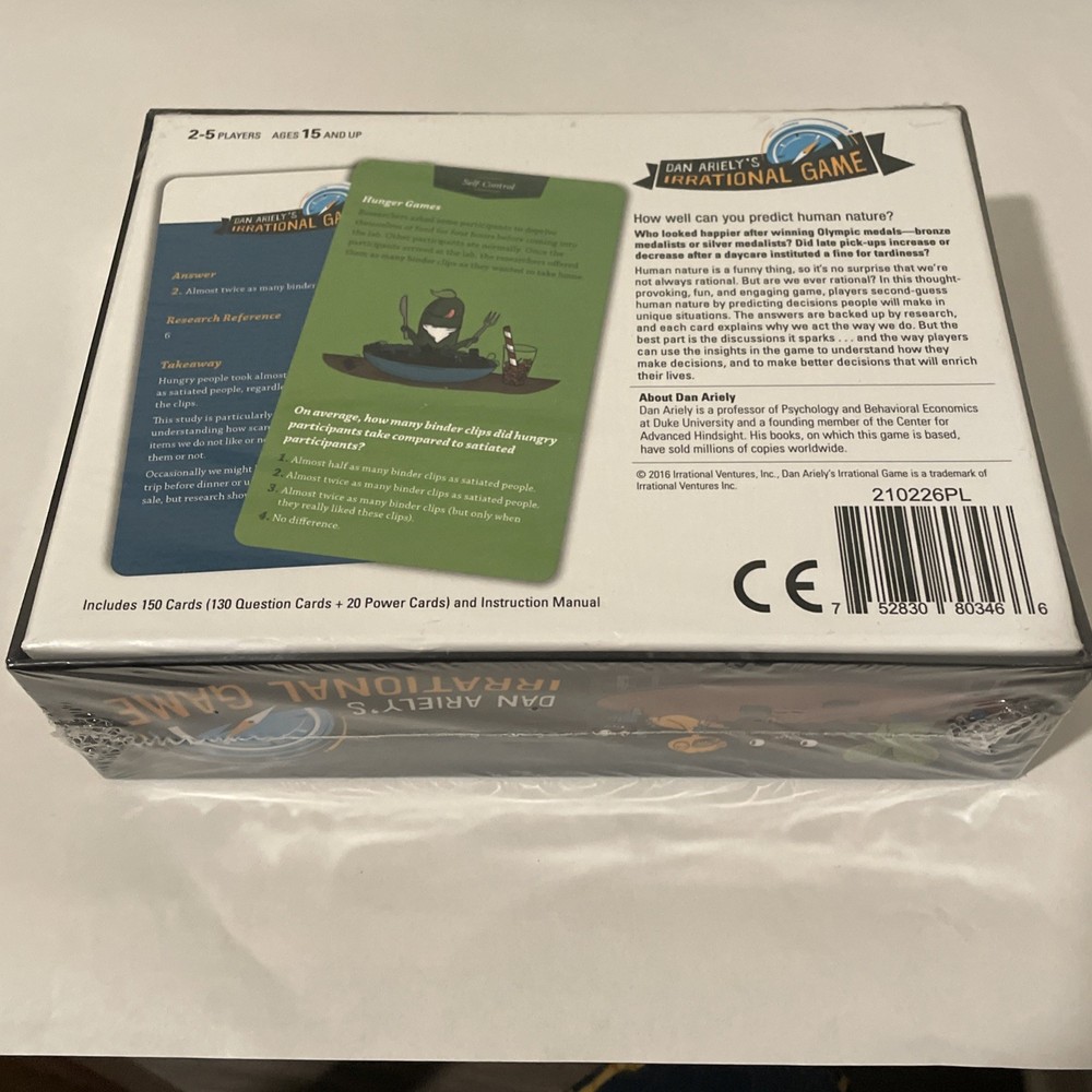 Dan Ariely's Irrational Game 2016 Ages 15+ NIB