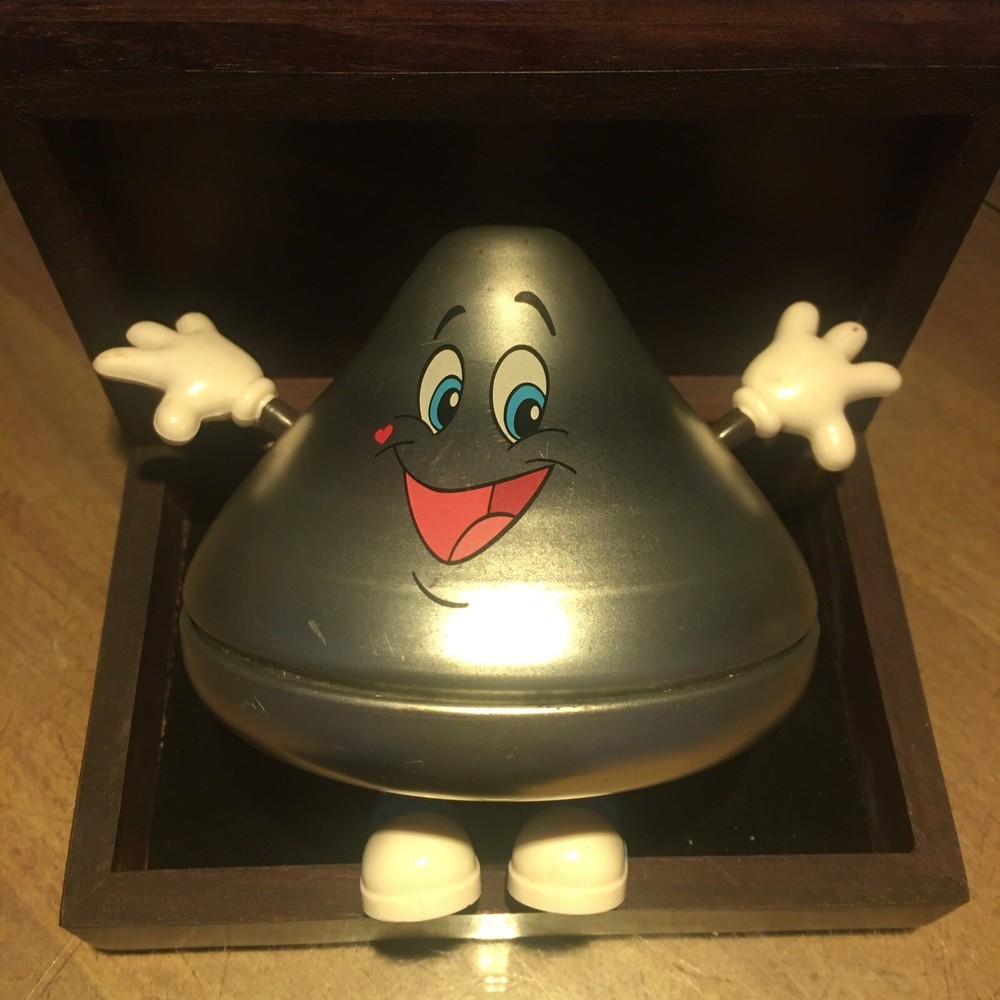 Hershey Kiss Metal Tin Container 4” Very Good Condition