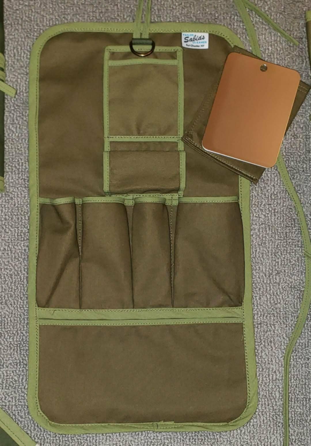 WWII US TOILETRY ROLL  with mirror (no other contents). "GEN6 DRAB" Reproduction