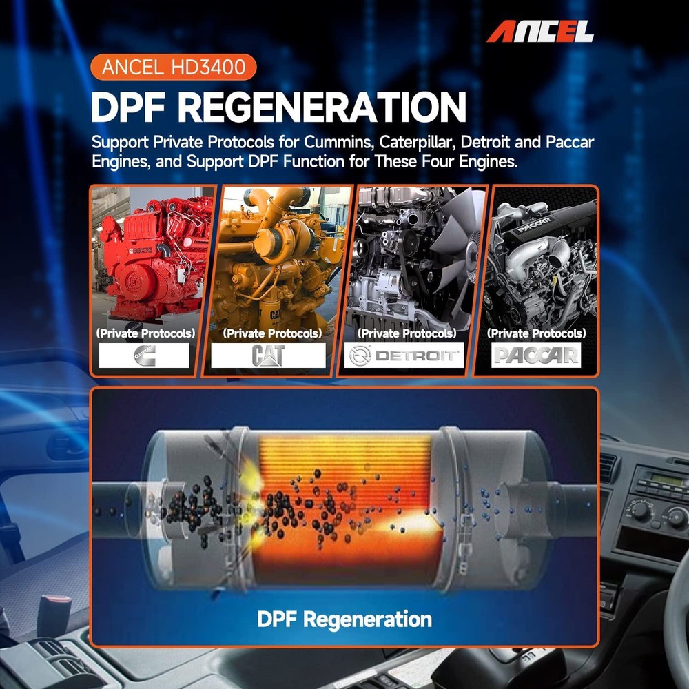 DIESEL TRUCK CODE READER SCANNER ALL SYSTEM DPF REGEN FOR CUMMINS PACCAR ENGINES