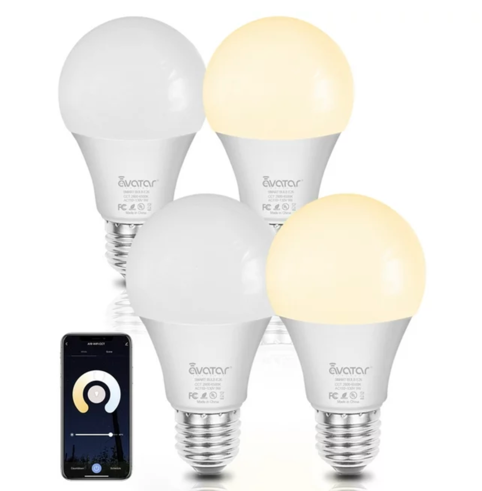 4 Pack Smart Light Bulb APP WiFi LED Lighting Work Alexa&Google E26 8W 800LM