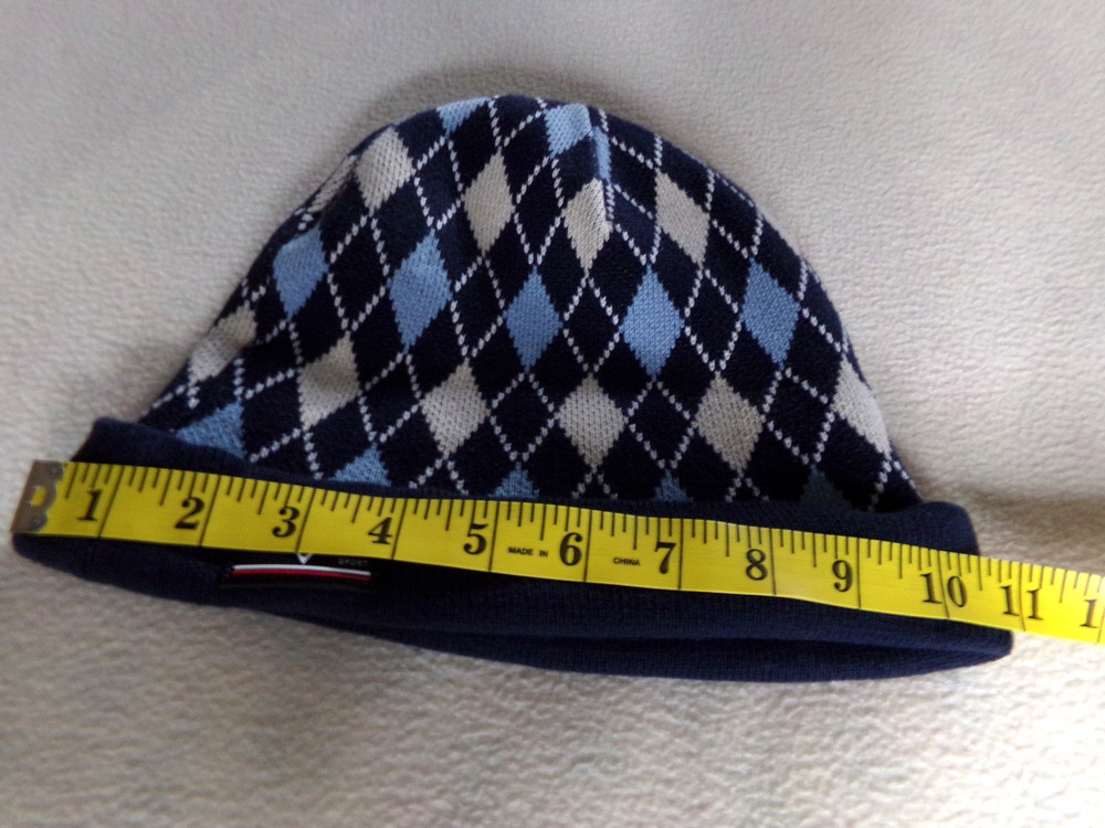 Callaway Golf Knit Hat Blue Argyle Pattern with Logo