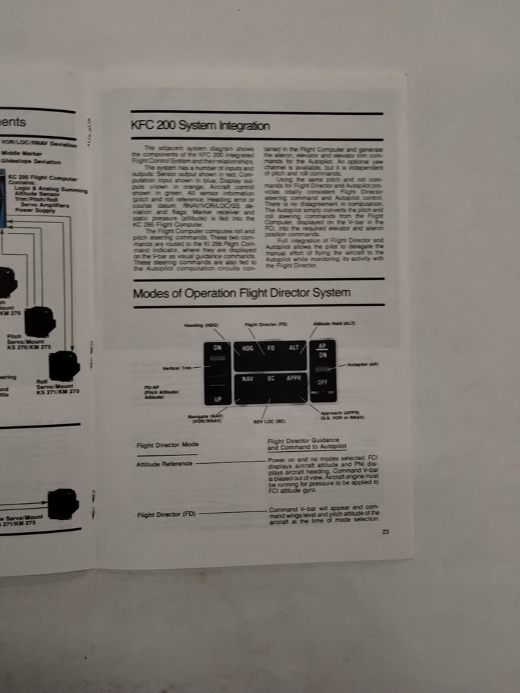 King KAP/KFC 200 Flight Control Systems Pilots Guide -Reproduction