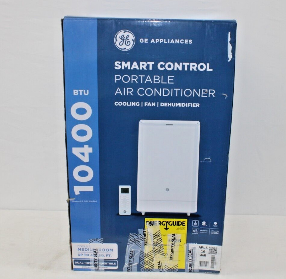 GE APLS10WWB - 450 Sq. Ft. 10,400 BTU Smart Portable Air Conditioner - White