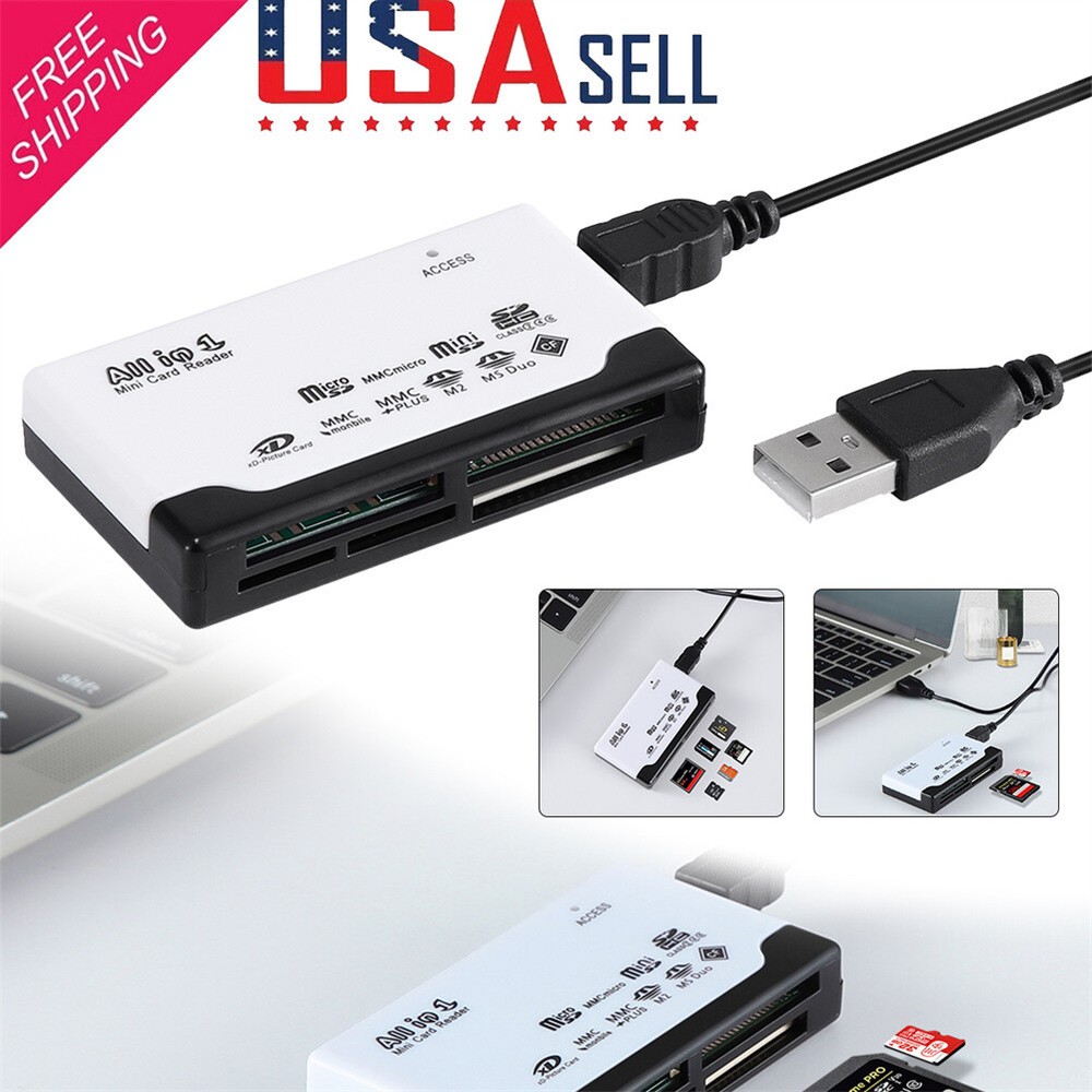 Card Reader USB 2.0 Type C Micro SD TF CF Smart Memory Adapter Laptop Computer