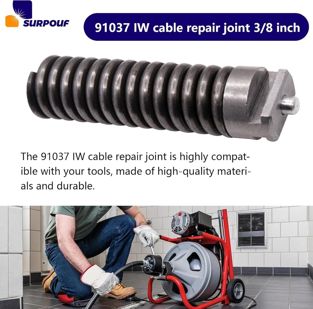 Cable Repair Coupling Compatible with Drain Cleaning Cable