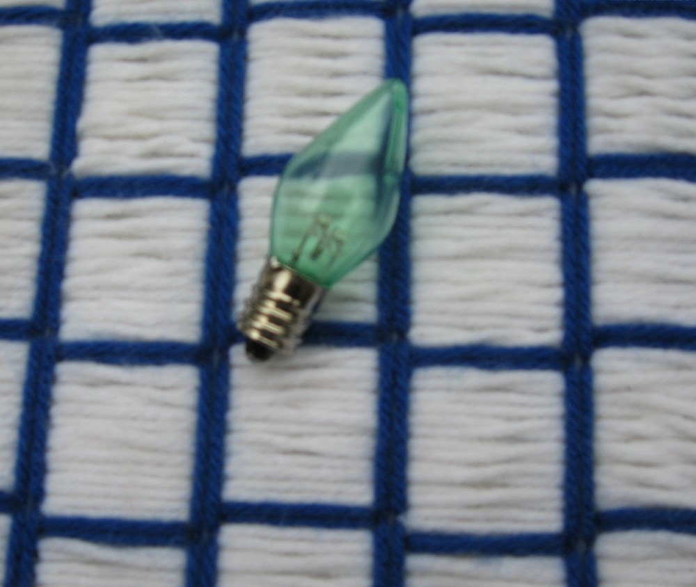 LED green CHRISTMAS LIGHT bulb 7C7 sub clear smooth C7 string lite replacement