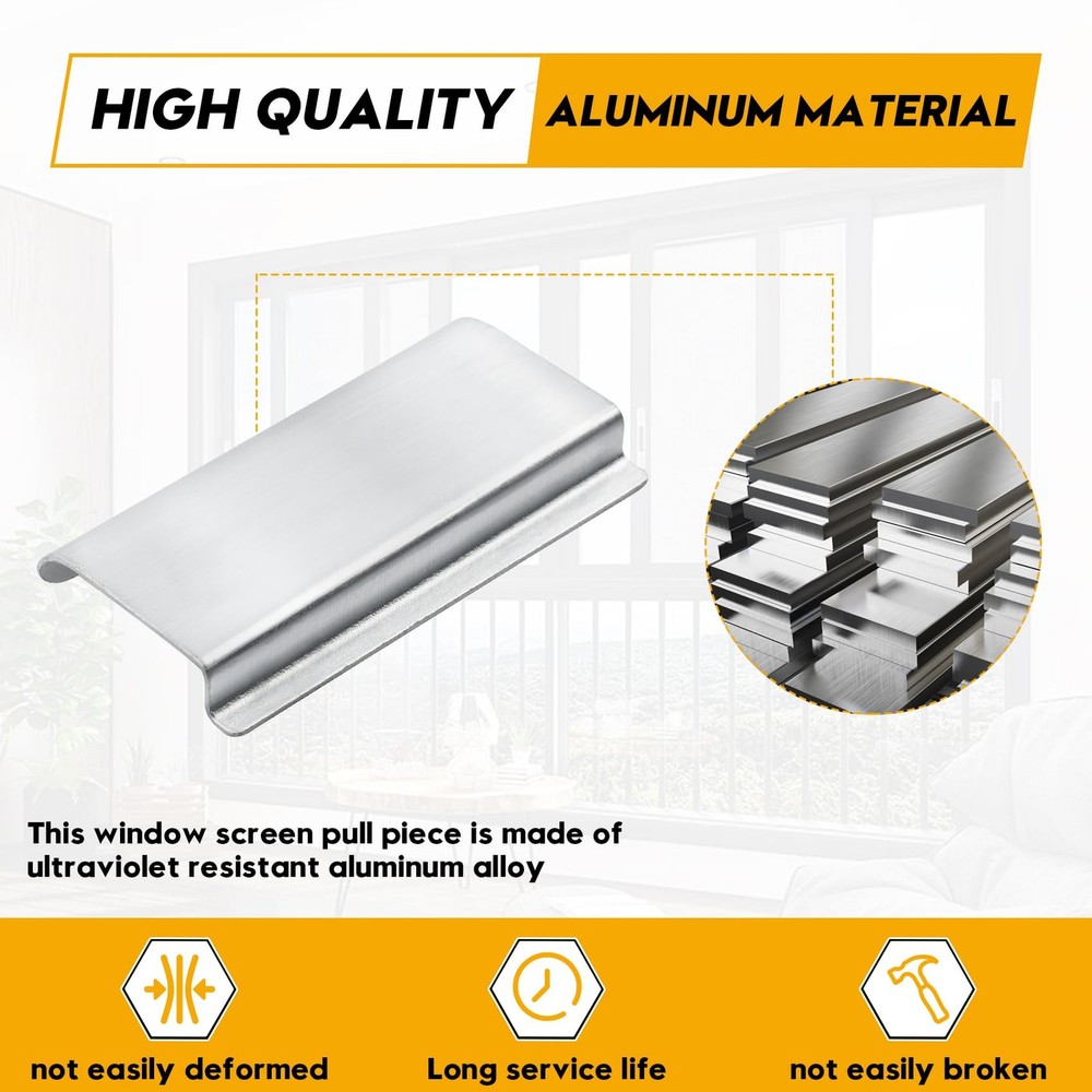 ​​Universal Aluminum Window Screen Pull Tabs 20-Pack Durable UV-Resistant Br...