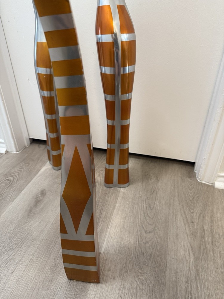 Orange And Silver Vases