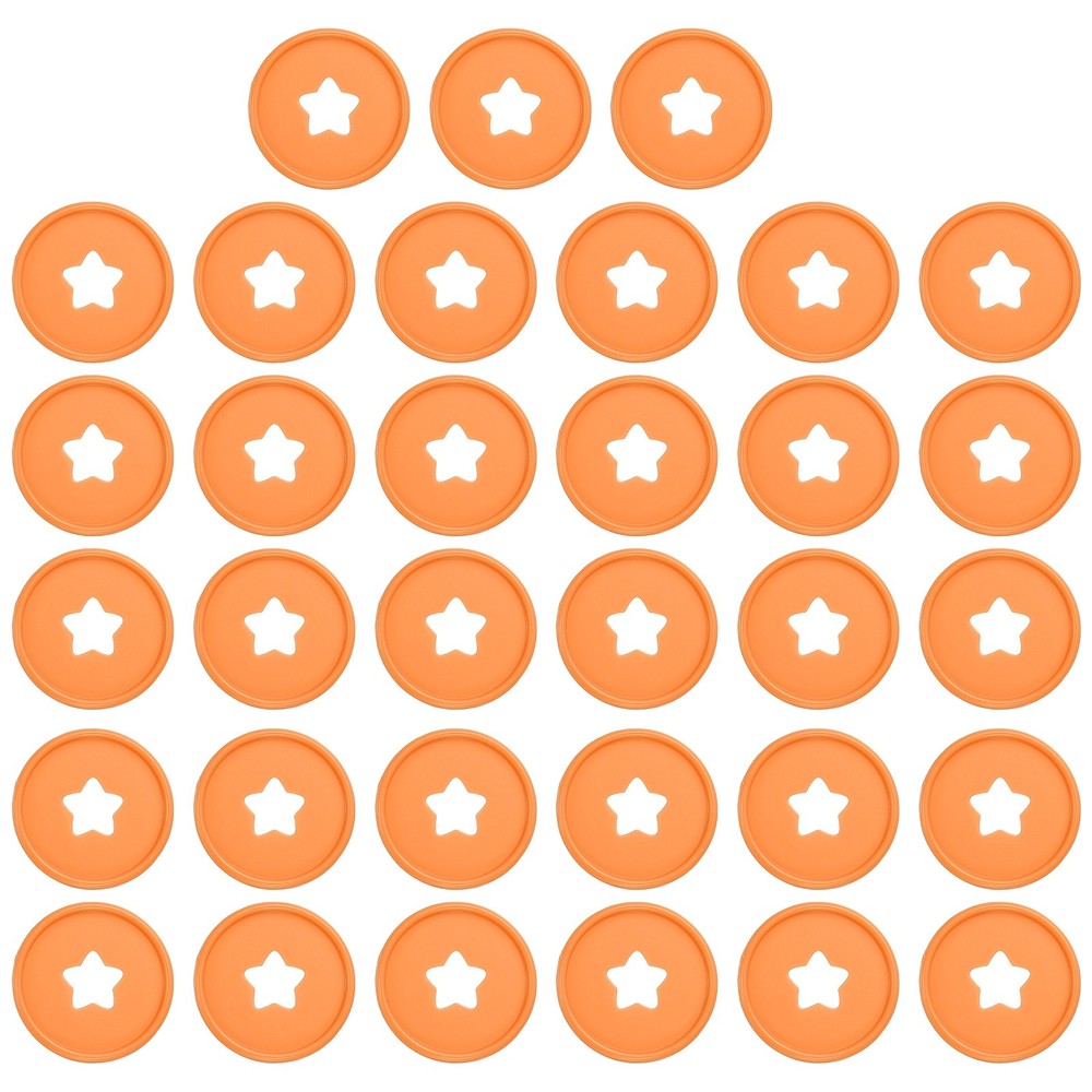 35mm Plastic Book Binding Discs, 33 Pack Expansion Discs Star, Orange