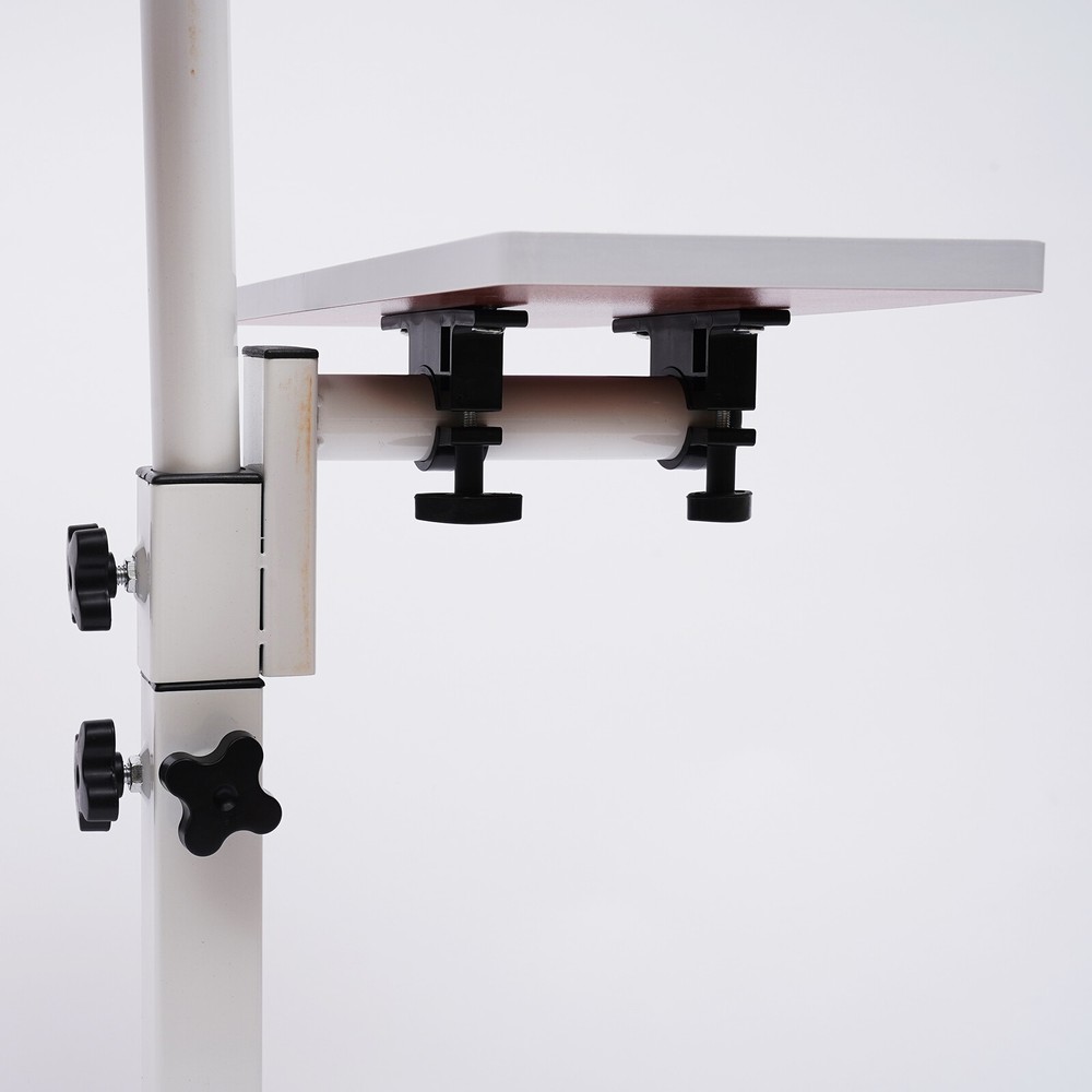 Office Laptop Desk Rolling Table Computer Mobile Stand Adjustable Portable NEW