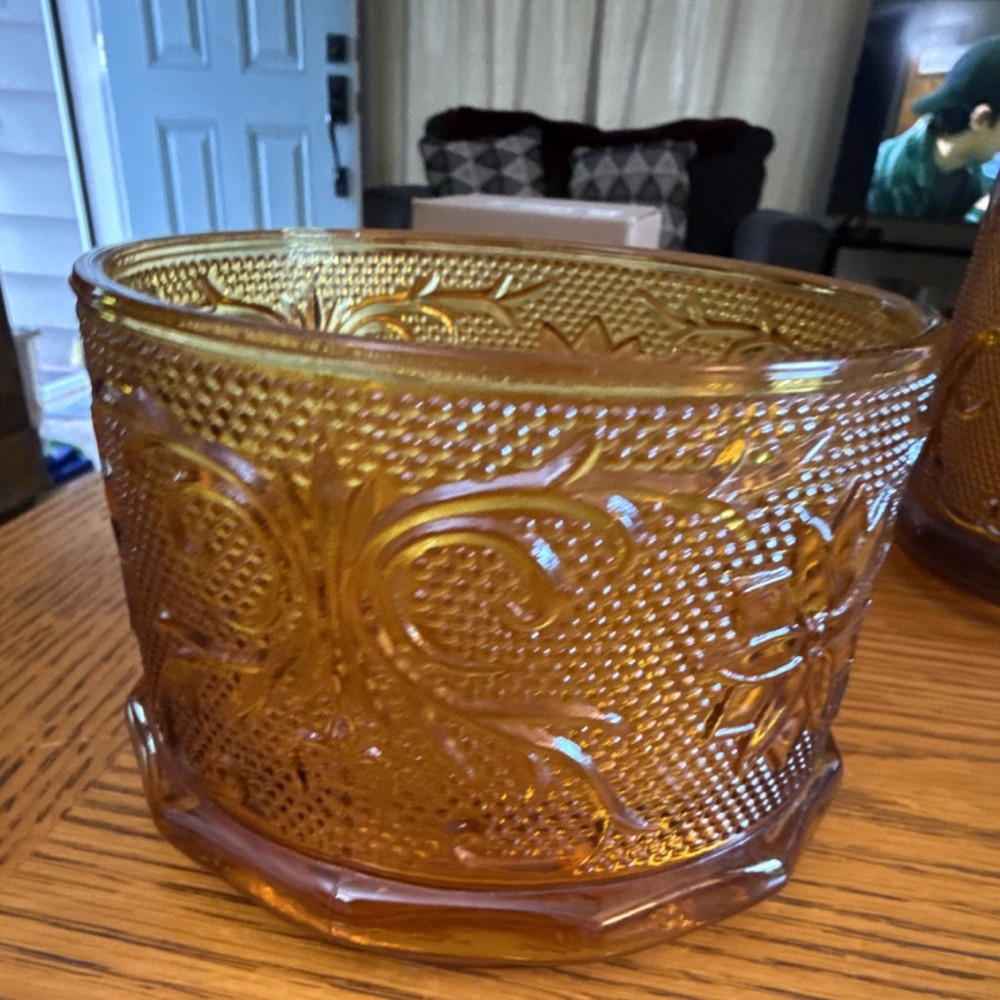 Indiana glass Tiara pattern amber color. Zero chips or cracks