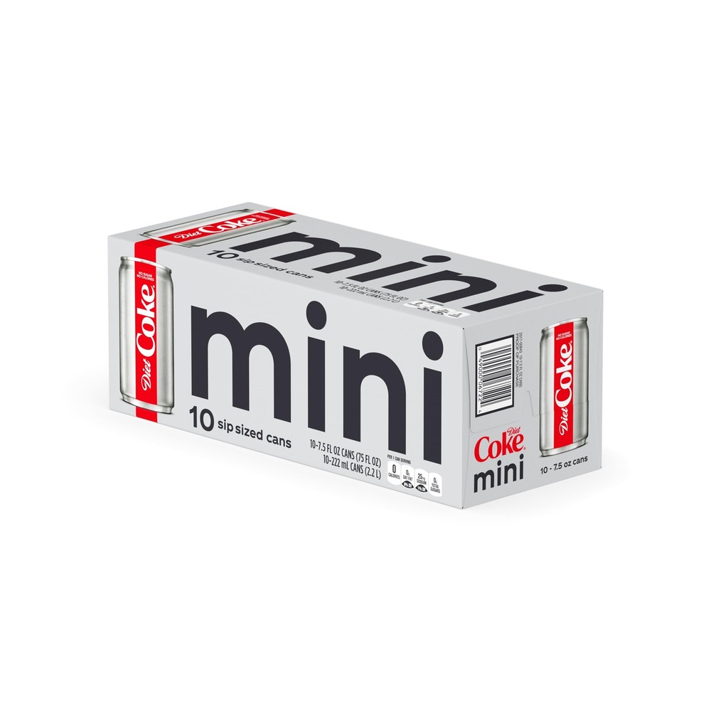 Diet Coke Mini-Can 7.5oz 10 Pack Package May Vary