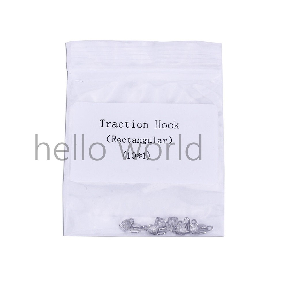 5 Bag Dental Orthodontic Buttons Traction Hook Rectangular Base Bondable