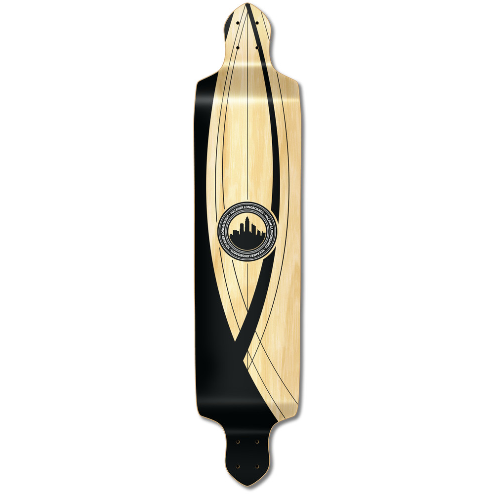 Yocaher Drop Down Longboard Deck - Crest Onyx (DECK ONLY)