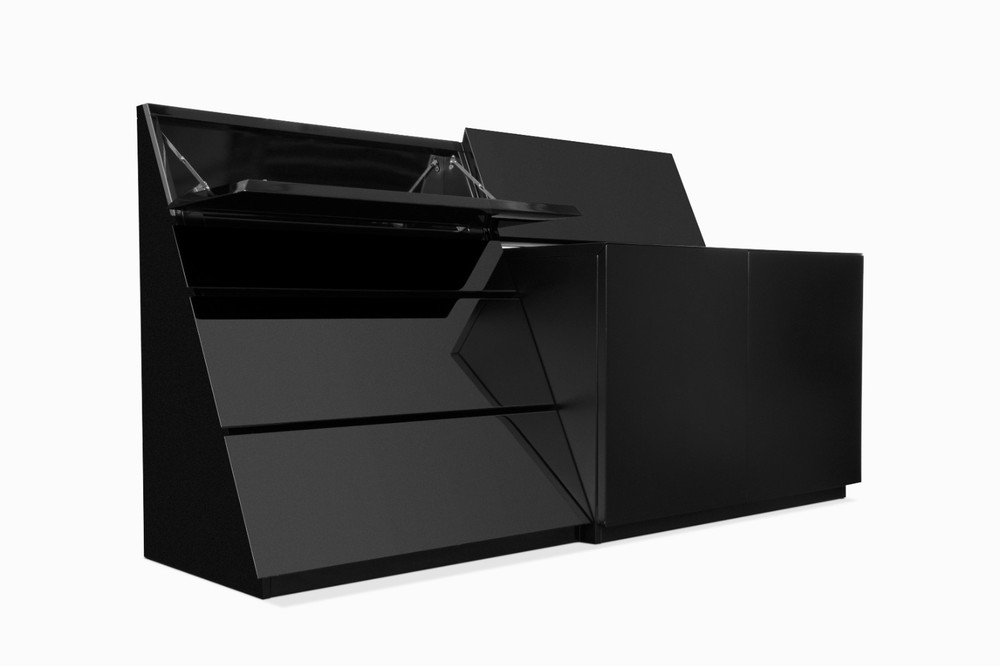 Vintage Postmodern Asymmetric Sideboard by Rougier