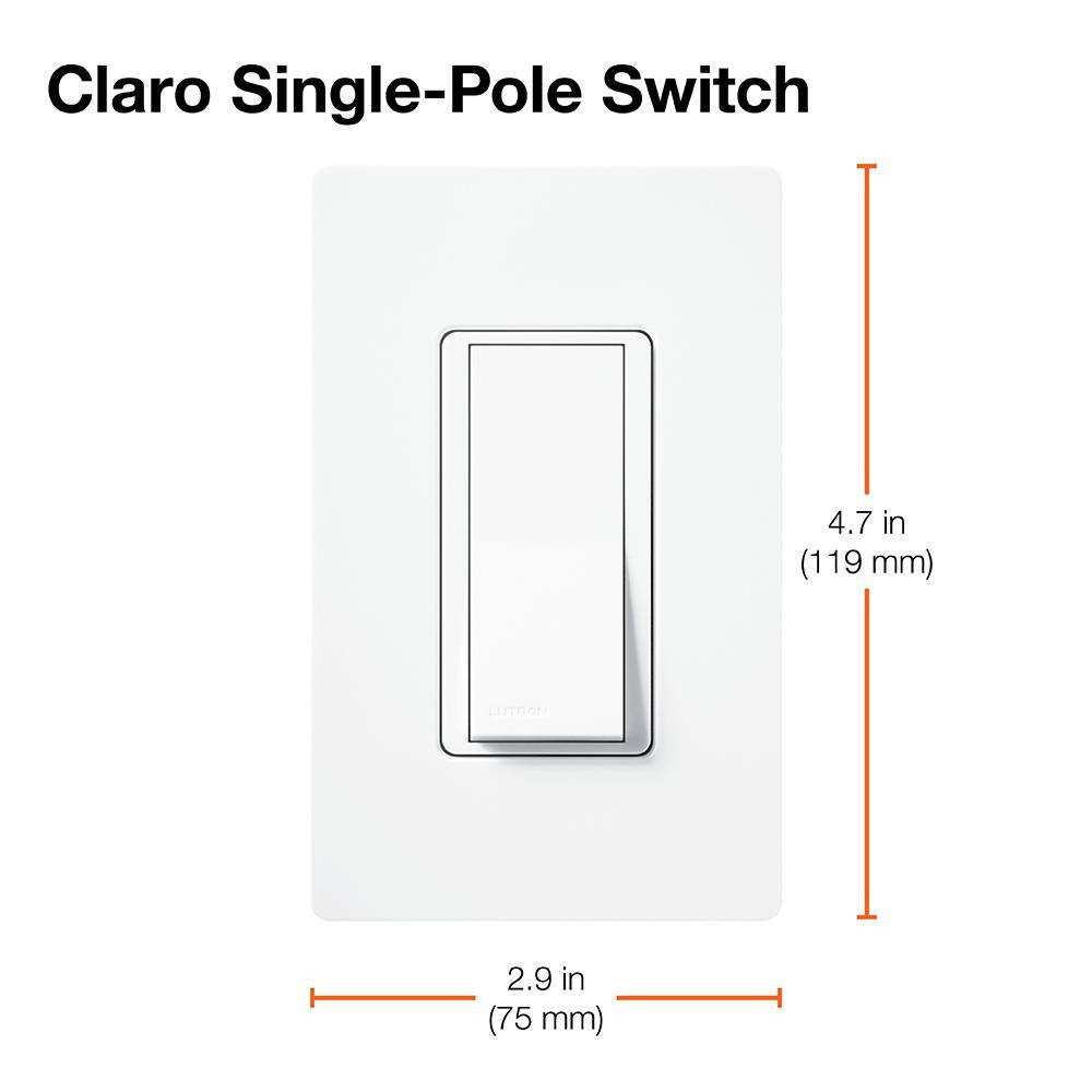 Claro On/Off Switch, 15 Amp/Single Pole, Gray (CA-1PS-GR)