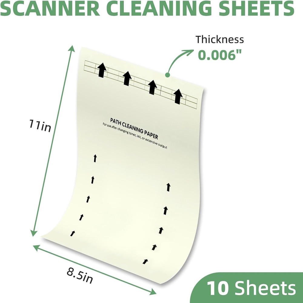 High-Quality 10 PCS Roller Cleaning Sheets for Printers - Dust & Debris Removal