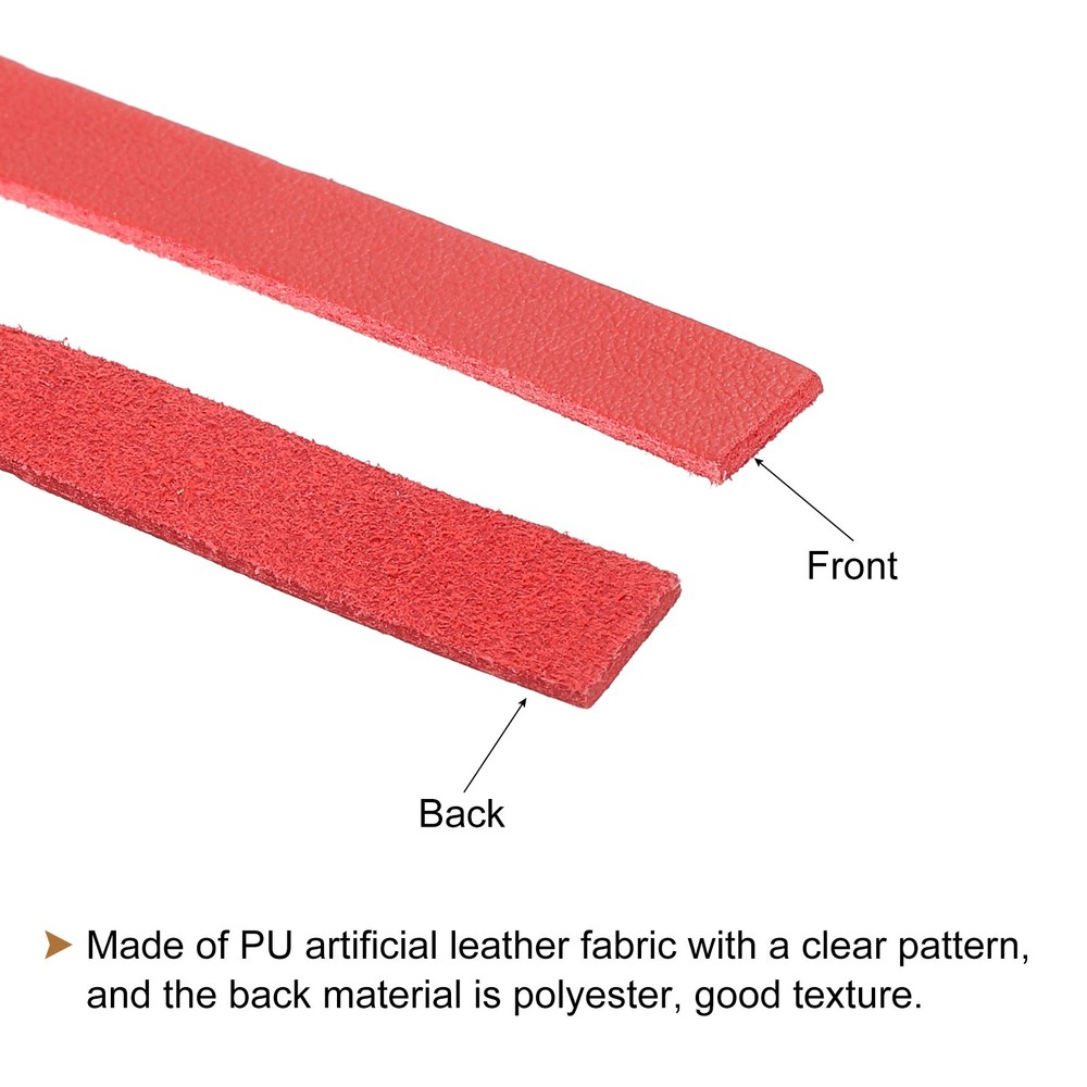 Faux Leather Straps Strip Leather String 0.8cm/0.31" Width, Red