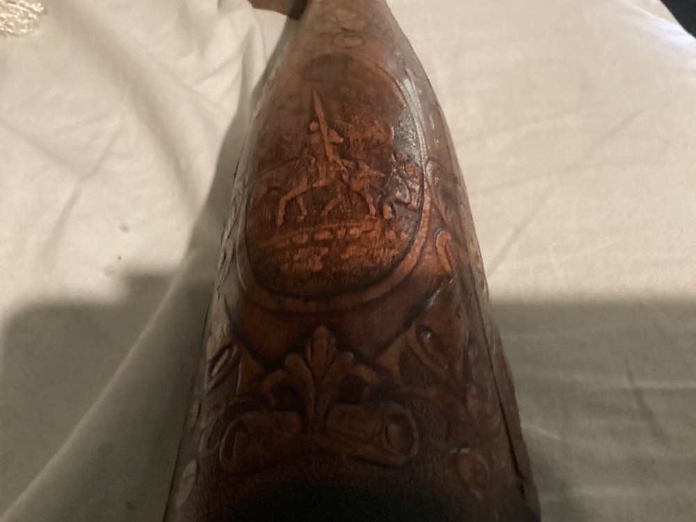 Vintage Beautiful Tooled Leather Conac Bottle
