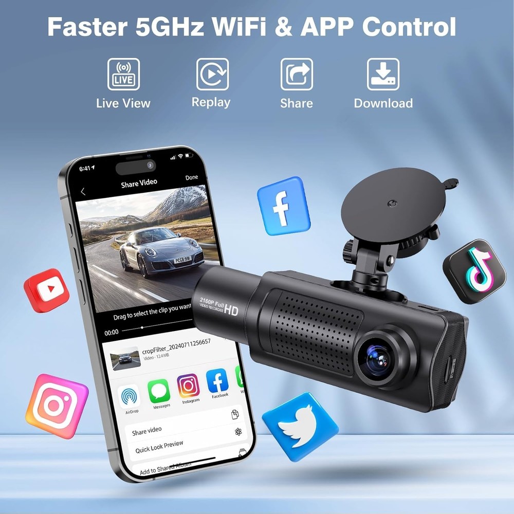Advanced X5 4K Dash Camera - Night Vision, Dual Mode & User-Friendly Control