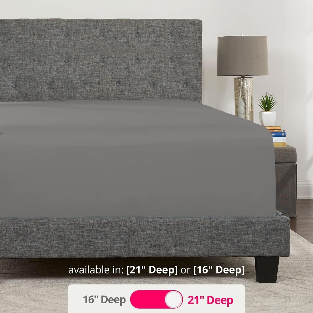 King Size Fitted Sheet with Extra Deep Pocket – 21 Inch Soft Microfiber Comfort