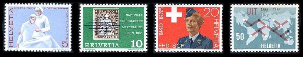 Switzerland: 1965 Commemorative Set (462-465) MNH