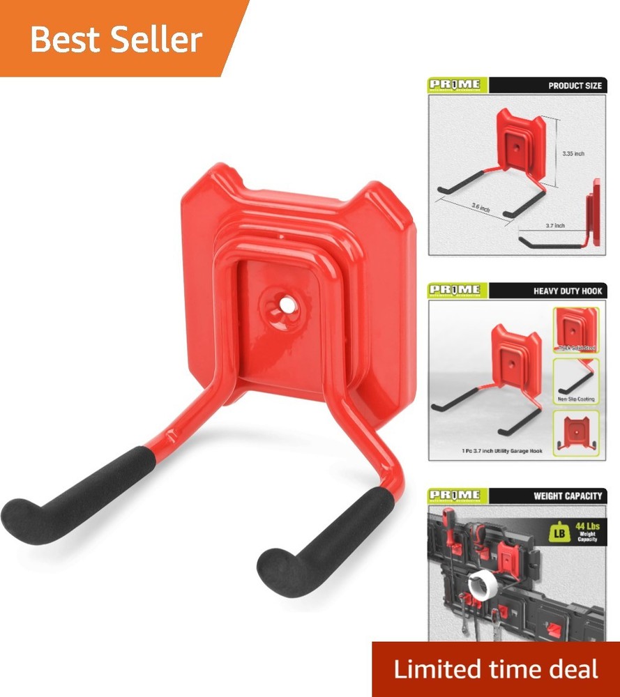 Effortless Tool Organization - 44lbs Capacity Adjustable Wall Mount Garage Hook