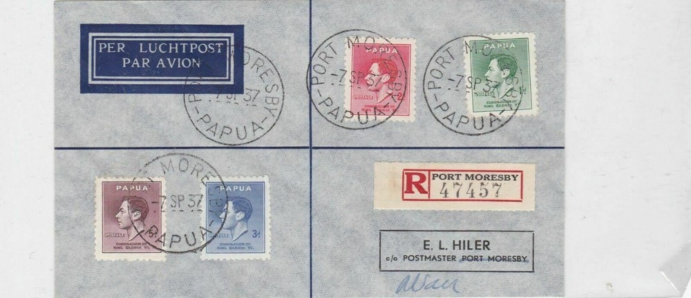 papua 1937 stamp cover Ref 8910