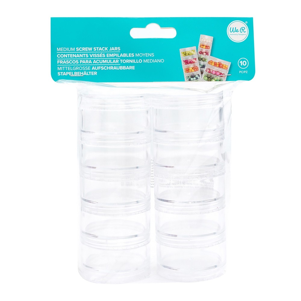 We R Storage Screw Stack Jars 10/Pkg Medium-1.25"X1.8"