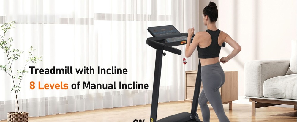 Foldable Treadmill 8% Incline 3.0HP 10MPH Type C & USB Charge Bluetooth Speaker