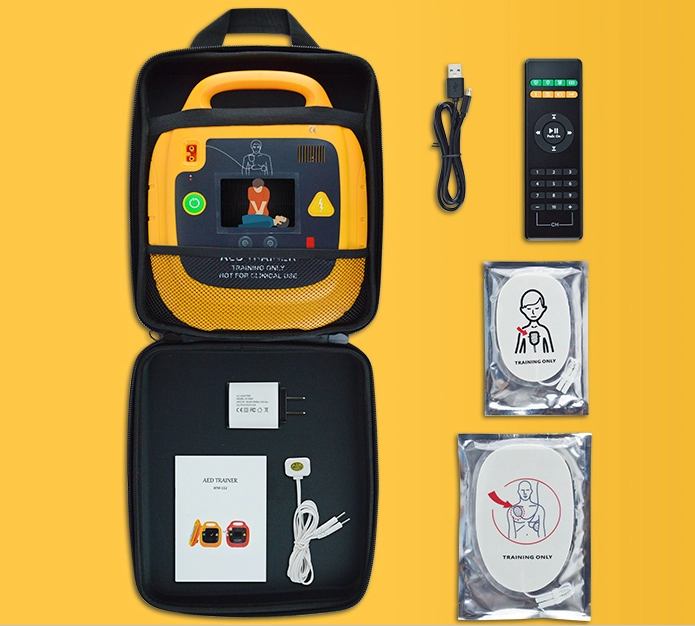 Rechargeable AED Trainer Automatic External AED Simulator Emergency with LCD