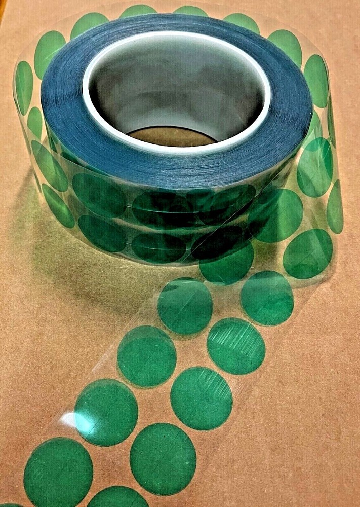 High Temperature Green Polyester Tape  Dots  Powder Coating Masking 1" - 25.42mm