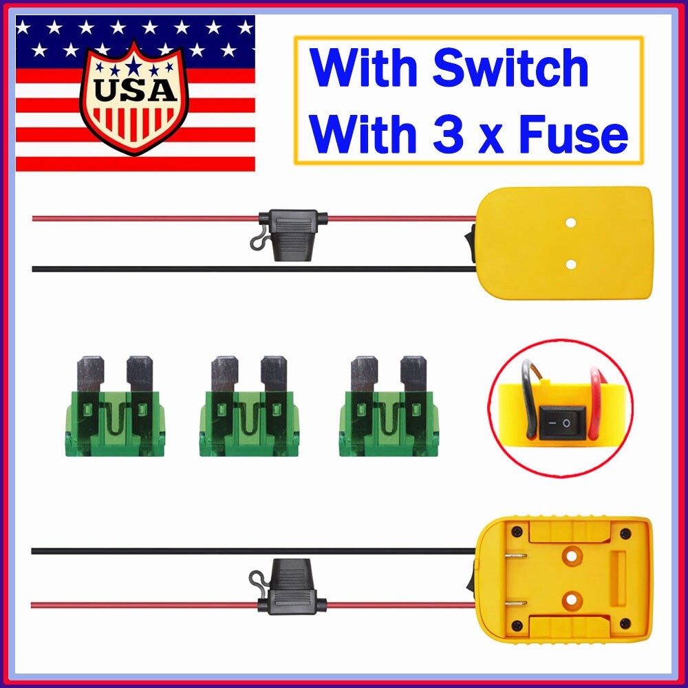 DIY Battery Adapter Power Holder Dock Switch Compatible With DeWalt 18V /20V Max