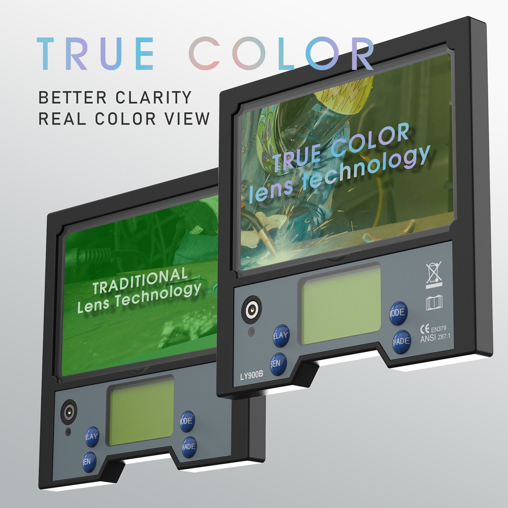 True Color Flip Up Design Auto Darken Welding Hook Battery Rechargeable