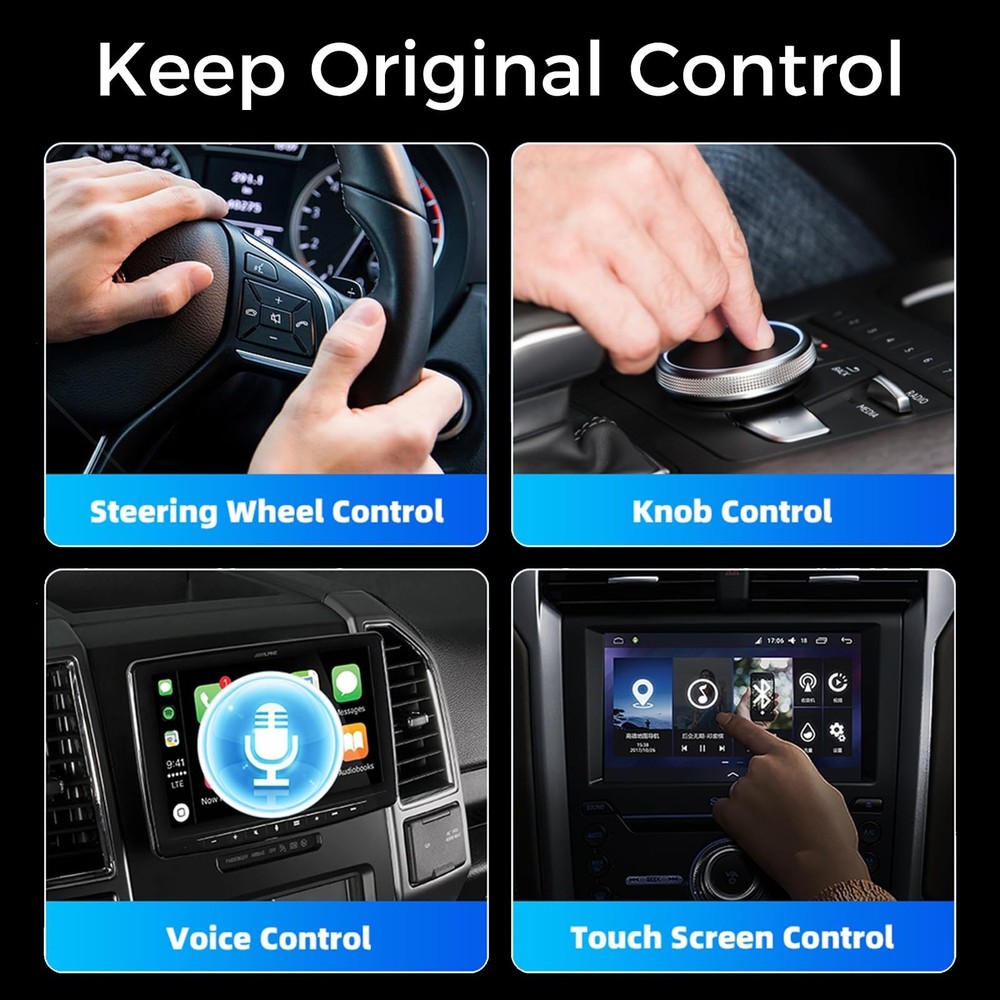 Wireless CarPlay Adapter for Apple iPhone & Android Auto USB Adapter Plug & Play