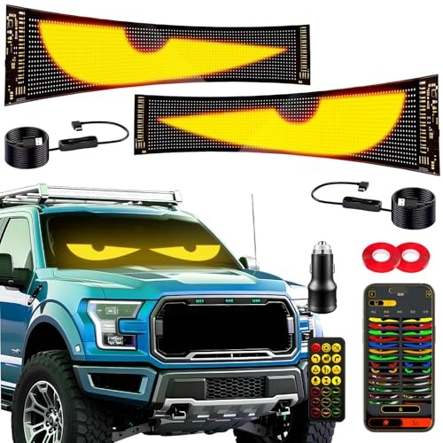 Devil Eyes Light 2PC for Windshield-23.42x4.72IN HCYHNB Programmable LED Eyes