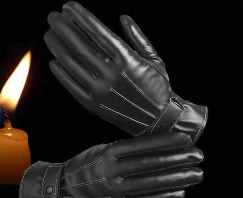 Black Driving Leather Soft Fleece Lined Thermal Winter