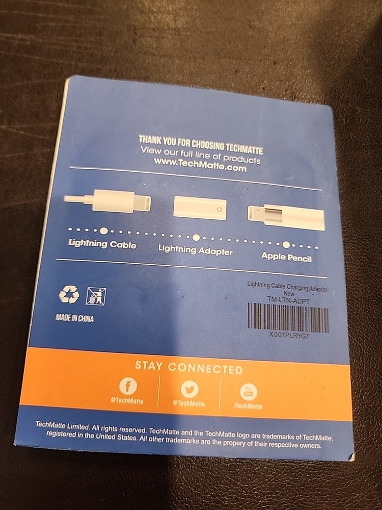 Tech Matte Apple Pencil Lightning Cable Charging Adapter
