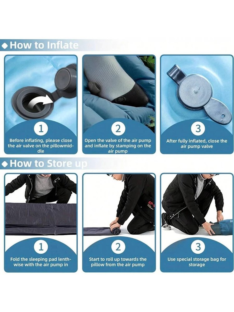 Extra Thickness Inflatable Sleeping Pad Built-In Pump Most Comfortable Camping
